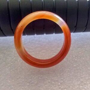 Tangerine & Orange! Banded Agate Stone Band Sz 7 ~ Friendship Ring ~ Stack Rings